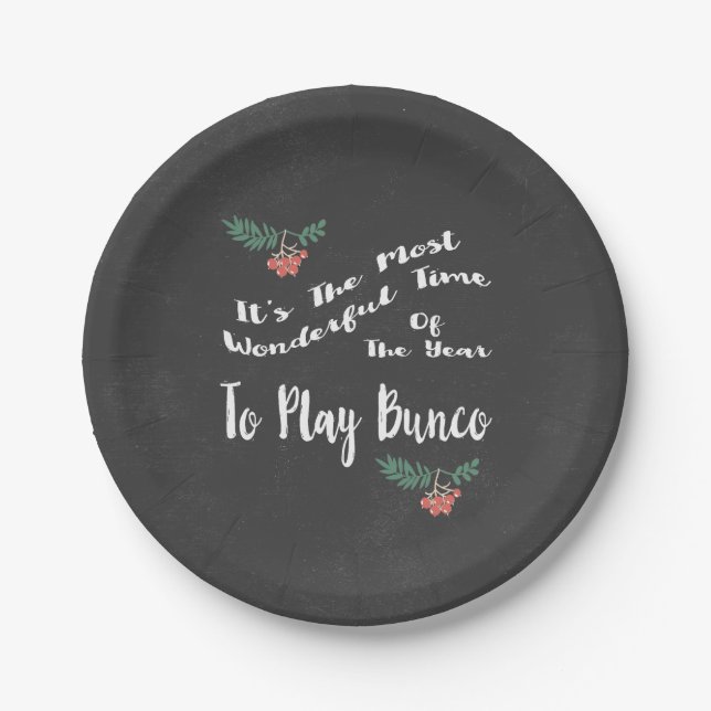 December Holiday Bunco Paper Plate (Front)
