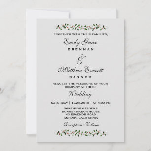 December Holiday Winter Wedding Casual Invitation