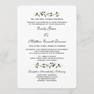 December Holiday Winter Wedding Formal Invitation