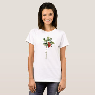 December Holly Birth Month Flower T-Shirt