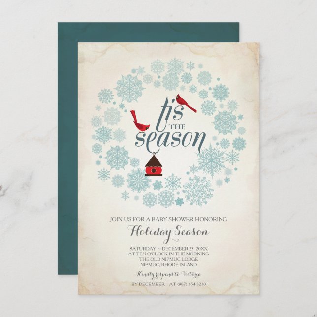December Invitation, tis the season Invitation (Front/Back)