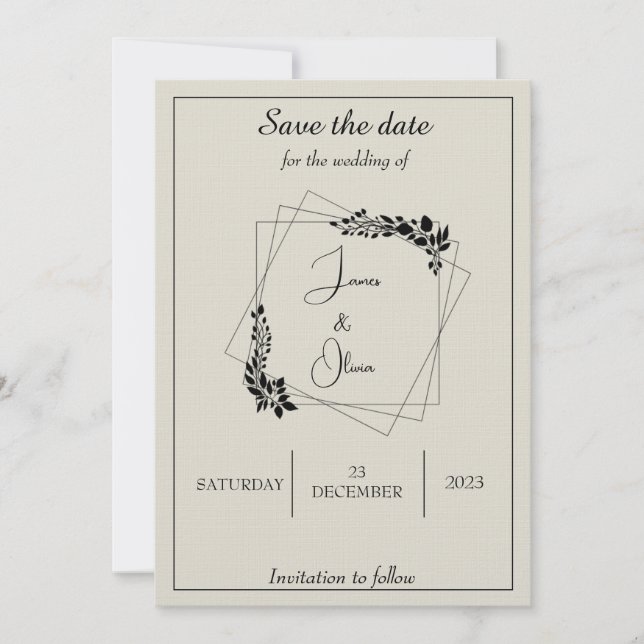 "December Love Story" Save the date Invitation (Front)