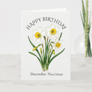 December Narcissus Birthday Card