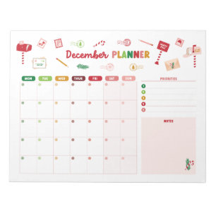 December Planner Christmas Calendar Notepad