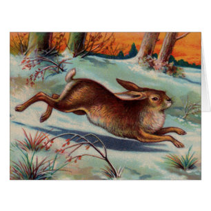 December Rabbit Big Greeting Card