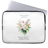 December’s Narcissus Flower with Floral Bird