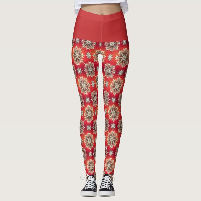 December Snowflakes  Leggings (Front)