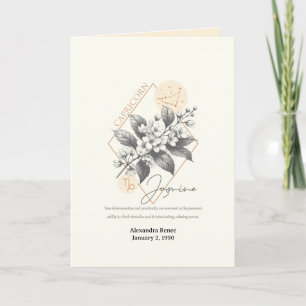 December to January Birth Flower Custom Birthday Card