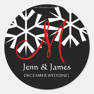 December Wedding Announcement Monogram M Seal