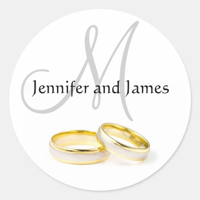 December Wedding Names Monogram Sticker (Front)
