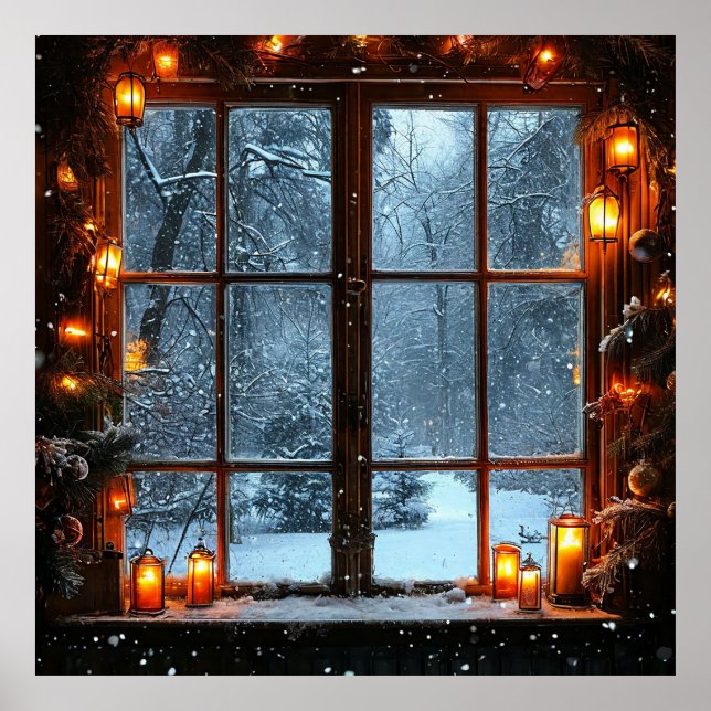 December window view Beautiful landscape Poster (Front)