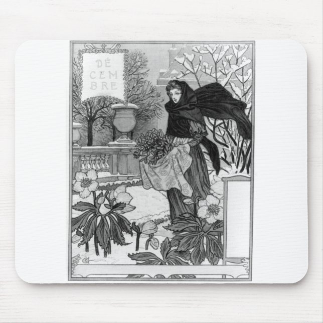 Decembre - Eugene Grasset - 1895 Mouse Pad (Front)