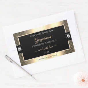 Decent Black Golden Shiny Brilliants Product Label