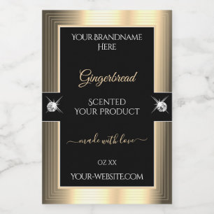 Decent Black Golden Shiny Brilliants Product Label