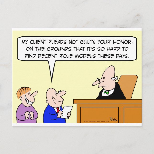 decent role models judge trial postcard (Front)