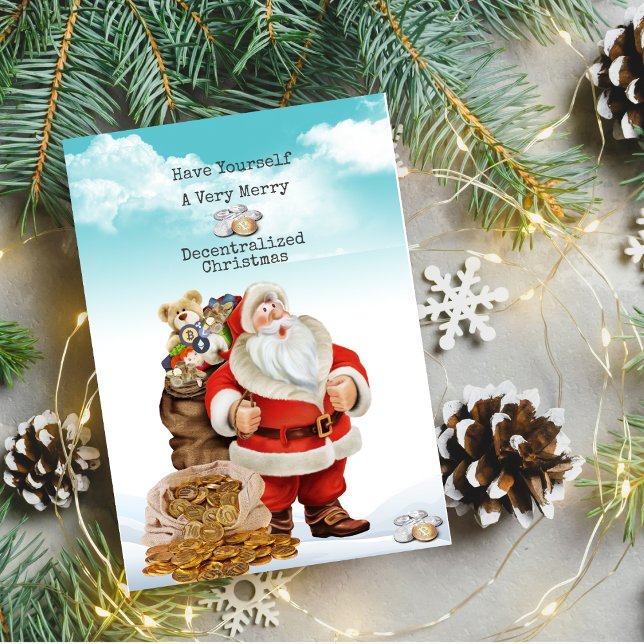 Decentralised Christmas Greeting Card (Birthday Depot Decentralized Christmas Greeting Card Crypto Blockchain Party Supplies Greeting Cards)