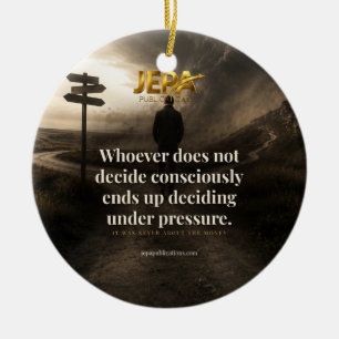 Decide Consciously Book Quote Ceramic Ornament