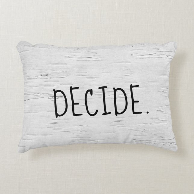 DECIDE Text On Birch Tree  Accent Pillow (Front)
