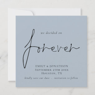 Decided on Forever Blue Square Save The Date Card