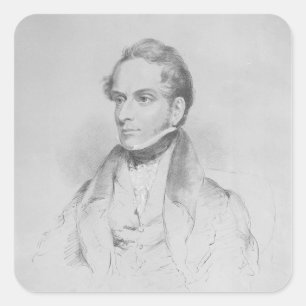 Decimus Burton, lithograph by Maxim Gauci Square Sticker