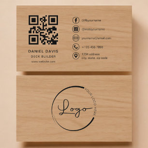 Deck Builder Wood Professional QR Code Business Card