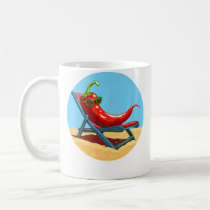 Deck Chair Chilli For Sunbathe And Peppers Lovers Coffee Mug