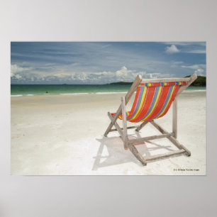 Deck Chair On The White Sand Of Samui Beach Poster