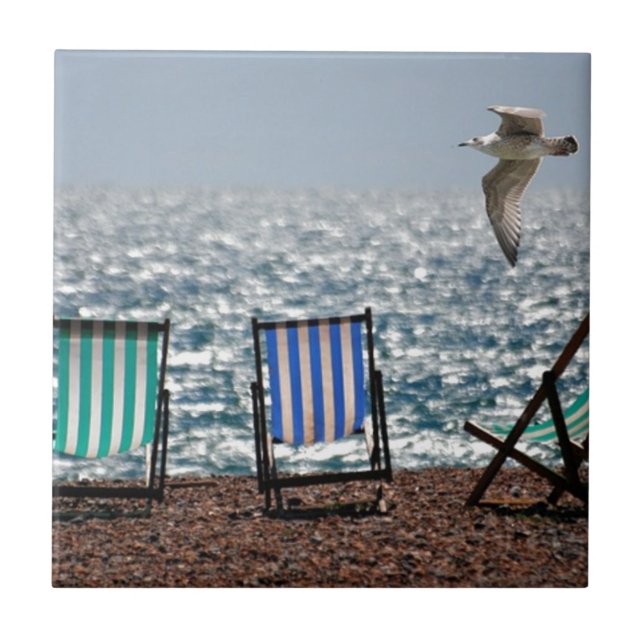 Deck Chairs by Sea Ceramic Tile (Front)