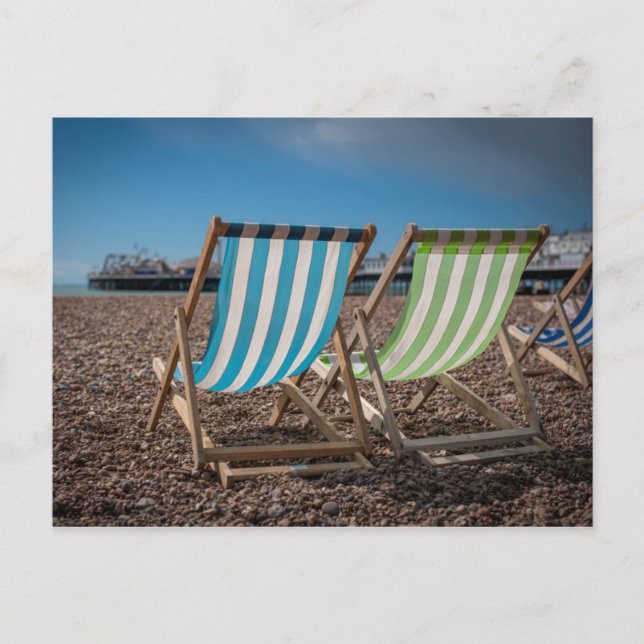 Deck Chairs Looking At The Sea Postcard (Front)