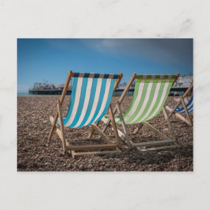 Deck Chairs Looking At The Sea Postcard