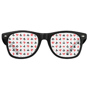 Deck of Cards Black Red Spades Diamonds Hearts Retro Sunglasses