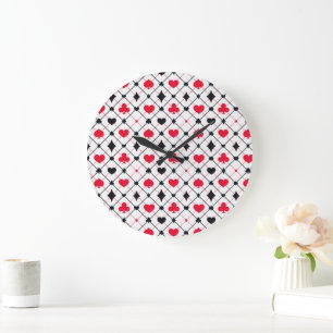 Deck of Cards Large Round  Large Clock