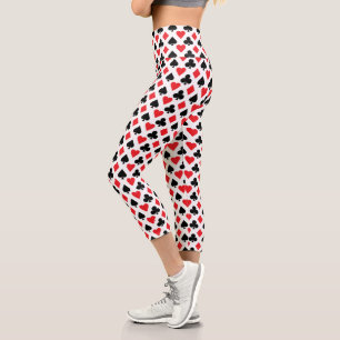 Deck of Cards Pattern Capri Leggings