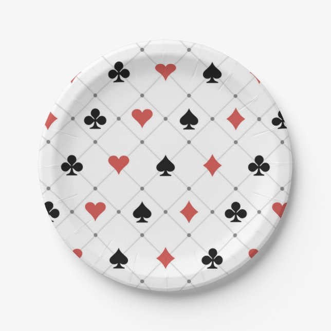 Deck of Cards Pattern Paper Plate (Front)