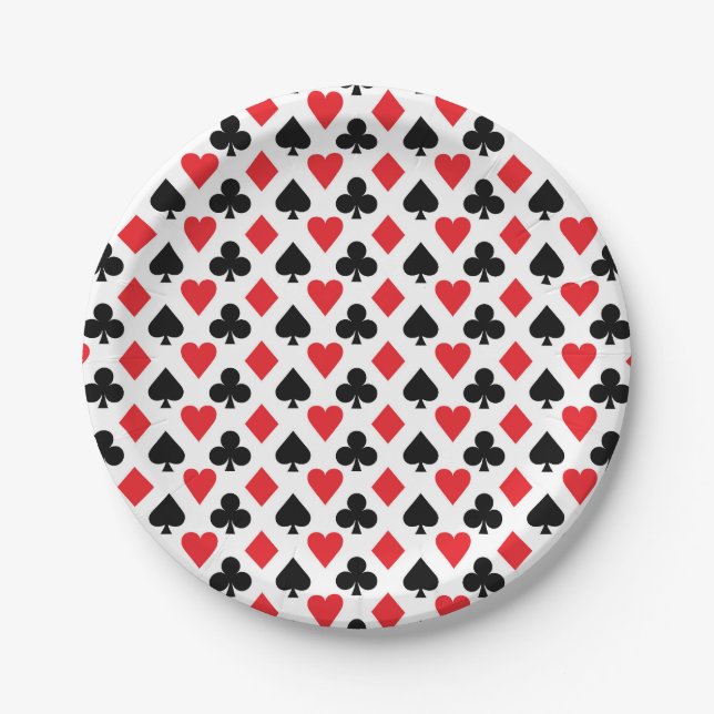 Deck of Cards Pattern Paper Plate (Front)