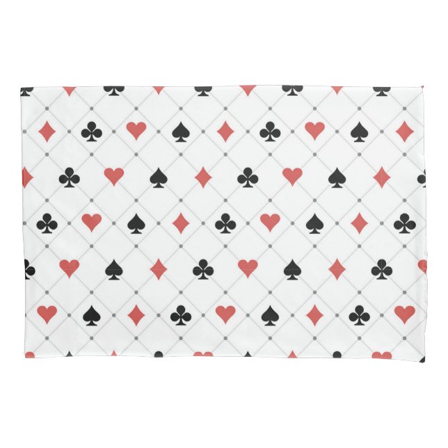 Deck of Cards Pattern Pillowcase (Front-Left)