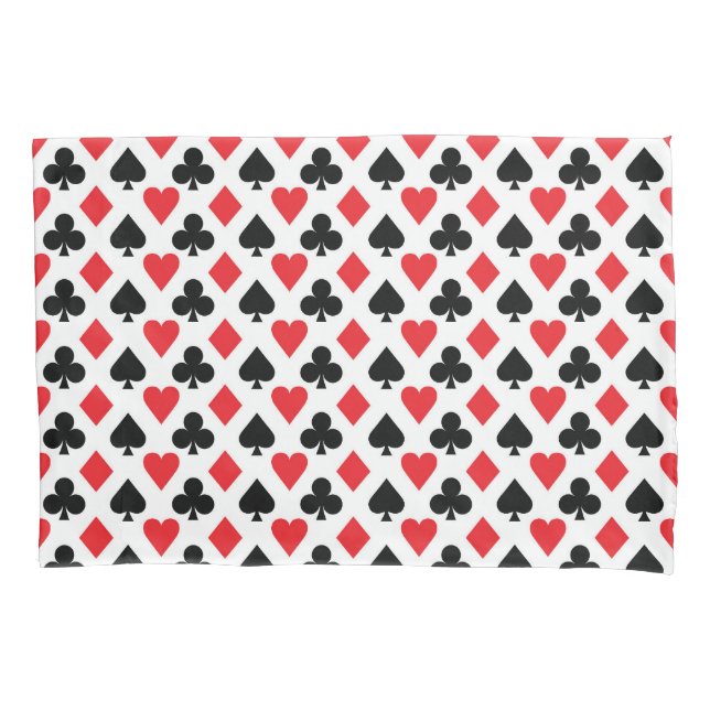 Deck of Cards Pattern Pillowcase (Front-Left)