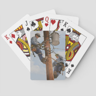 deck of cards with airbrushed lineman print