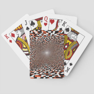 Deck of cards with optical illusion print