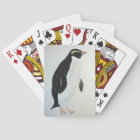 Deck of cards with penguin art.