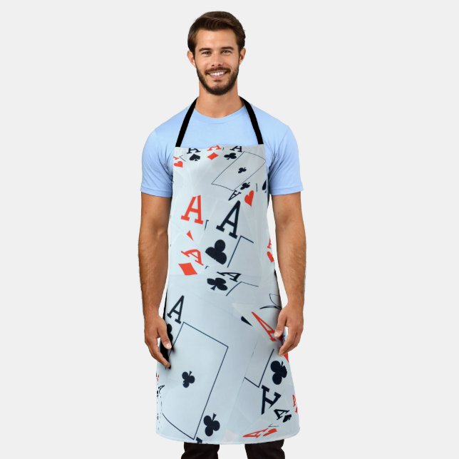 "Deck of Destiny: Layered Aces in a Poker Shuffle" Apron (Worn)