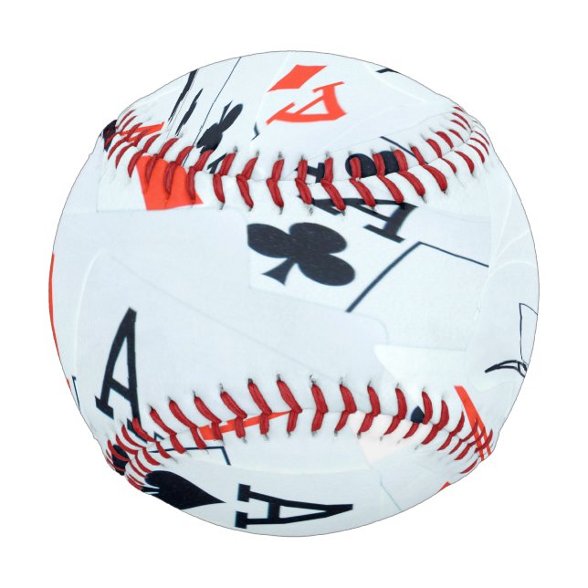 "Deck of Destiny: Layered Aces in a Poker Shuffle" Baseball (Front)