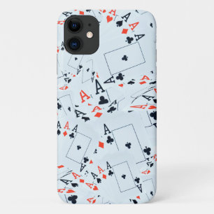 "Deck of Destiny: Layered Aces in a Poker Shuffle" iPhone 11 Case