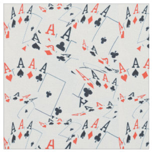 "Deck of Destiny: Layered Aces in a Poker Shuffle" Fabric