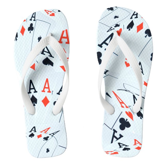 "Deck of Destiny: Layered Aces in a Poker Shuffle" Thongs (Footbed)