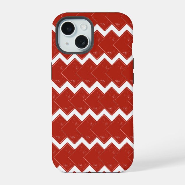Deck of Red Squares iPhone 15 Case (Back)