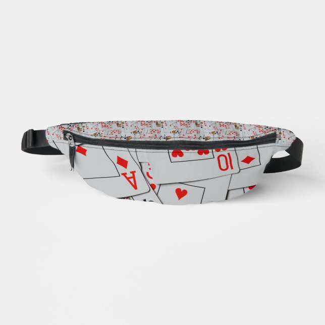 Deck Of Scatter Playing Cards Pattern, Bum Bags (Front)