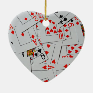 Deck Of Scatter Playing Cards Pattern, Ceramic Tree Decoration