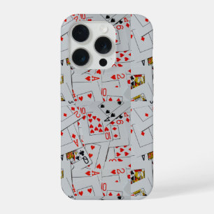 Deck Of Scatter Playing Cards Pattern, iPhone 15 Pro Case