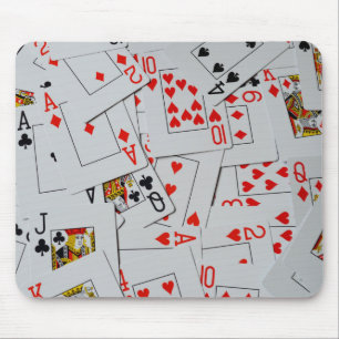 Deck Of Scatter Playing Cards Pattern, Mouse Pad